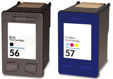 Remanufactured HP 56 (C6656AE) High Capacity Black and HP 57 (C6657Ae) High Capacity Colour Ink Cartridges